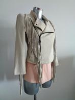 PRUNE zacht leren jasje met fringe, maat 36 NIEUW, Beige, Nieuw, Ophalen of Verzenden, Jasje