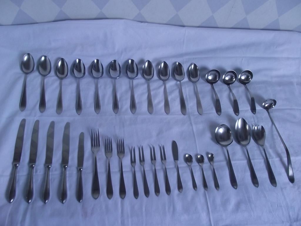 52 RVS puntfilet bestek Inoxa massief Classique inox 1960 ps, Ophalen of Verzenden