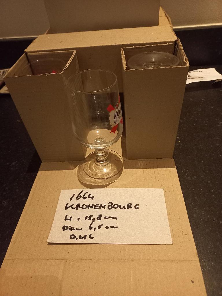 bierglazen 3x 6: Kronenburg 1664, Pelfort, Kronenburg nieuw, Ophalen of Verzenden, Nieuw, Bierglas