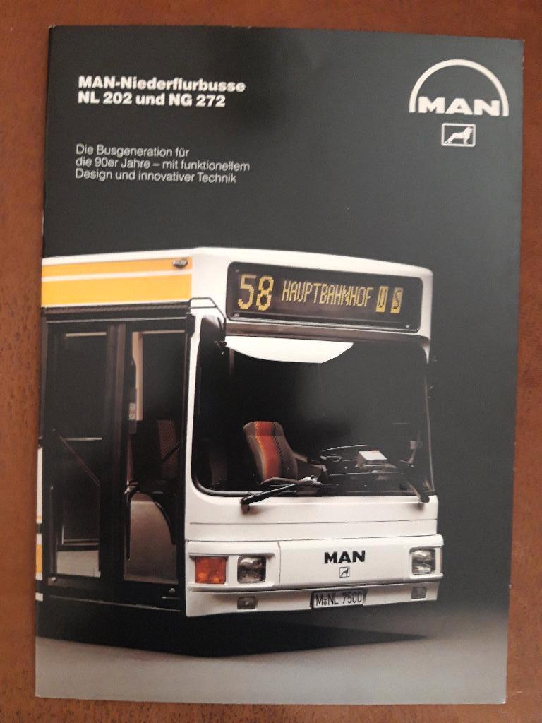 MAN NL 202 / NG 272 lagevloer bus folder - Duits, MAN autobus, Ophalen of Verzenden, Zo goed als nieuw, Overige merken