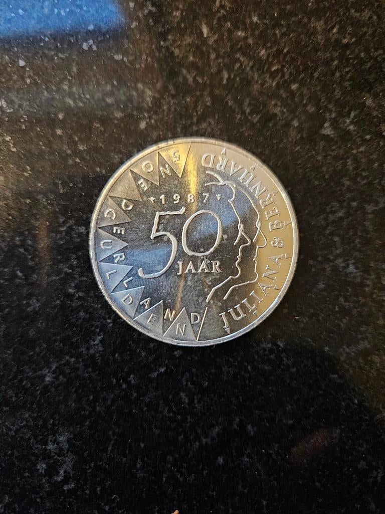 Munt 50 jaar Juliana & Bernhard 1987, Ophalen, Koningin Juliana, Zilver