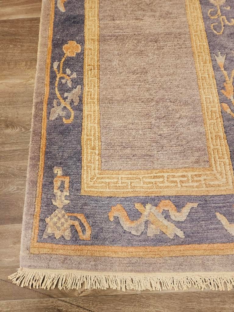 Handgeknoopte Loper uit Nepal Prachtige kleuren en patronen!, Groen, Perzisch, 200 cm of meer, Zo goed als nieuw