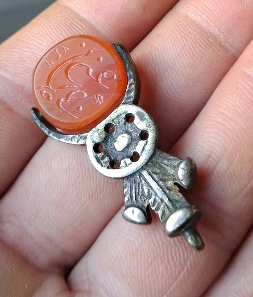 Antiek - zilveren lakstempel - 18e eeuw - 3 zijdig - RRR, Antiek en Kunst, Ophalen of Verzenden, Zilver