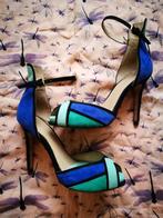 Blauw groen zwart suede peeptoes pumps hoge hakken, 37 /37.5, Blauw, Zara, Ophalen of Verzenden, Zo goed als nieuw