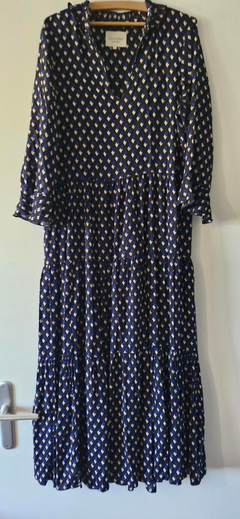 Lollys Laundry maxi jurk met Geometrische Print, Maat 38/40 (M), Blauw, Ophalen of Verzenden, Zo goed als nieuw