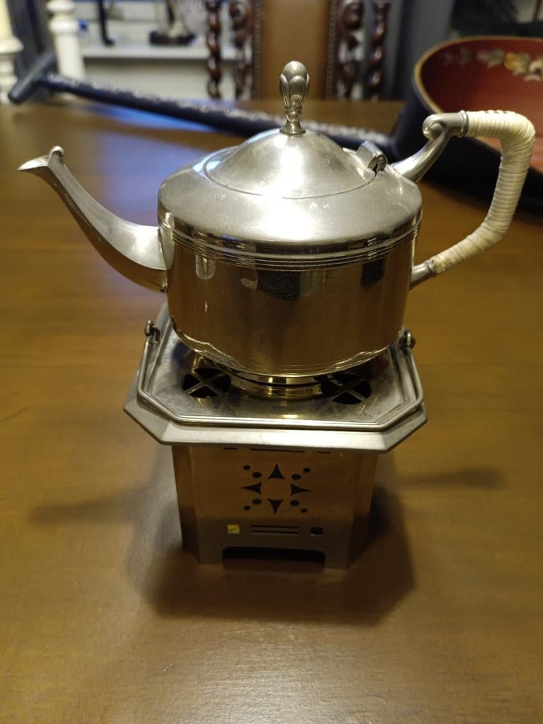 Antieke Daalderop theepot met rechaud, Antiek en Kunst, Ophalen of Verzenden