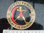 sticker rnlaf f-16 squadron 323 logo boogschutter leger, Verzenden, Zo goed als nieuw