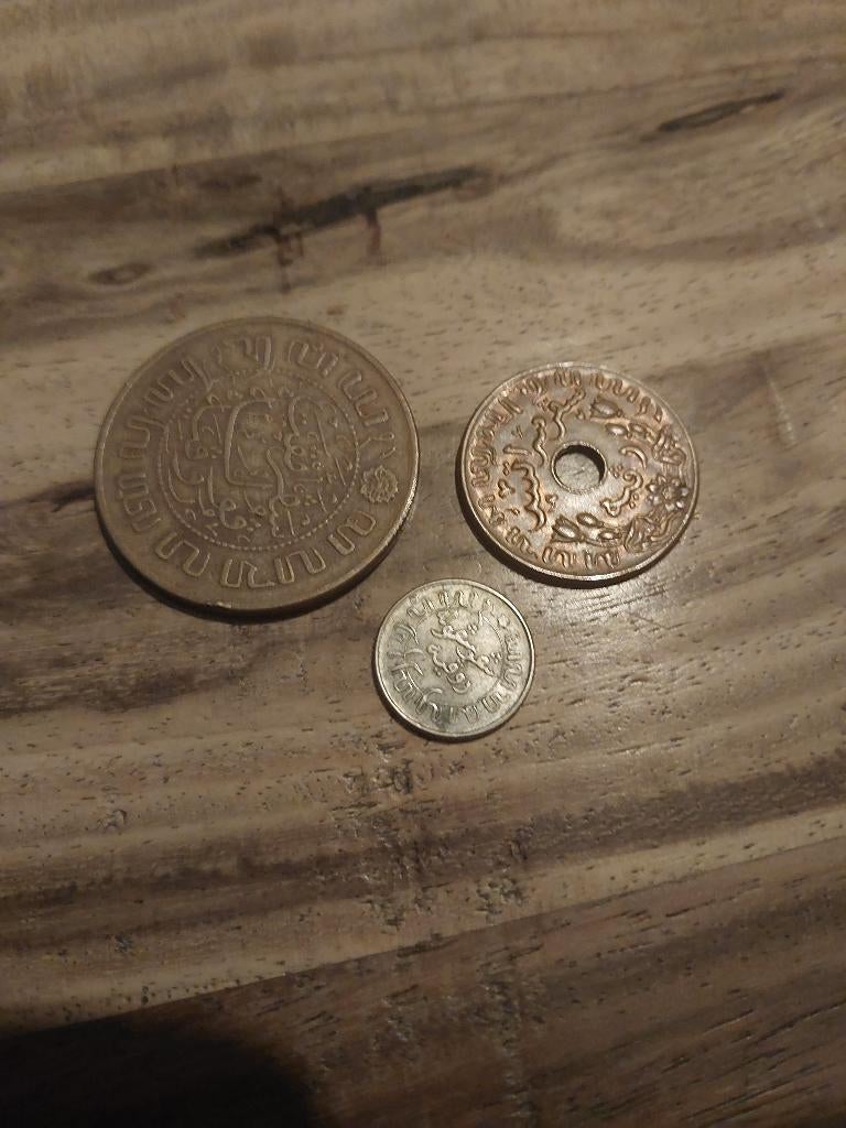 3 munten Nederlands Indie Oorlogstijd, Verzenden, Zuidoost-Azië, Losse munt