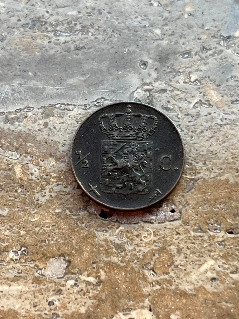 1/2 cent 1864 Willem III, zeer mooie kwaliteit, Postzegels en Munten, Munten | Nederland, Ophalen of Verzenden, Koning Willem III