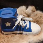 keramische spaarpot in de vorm van een blauwe canvas schoen, Ophalen of Verzenden, Zo goed als nieuw, Minder dan 50 cm, Minder dan 50 cm