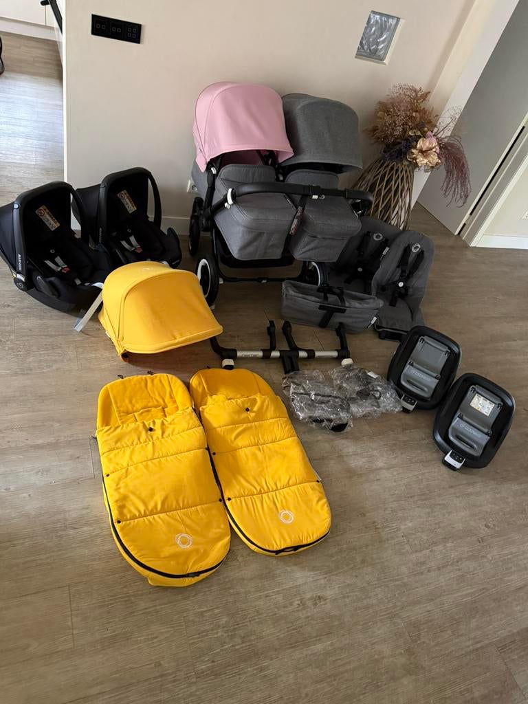 Bugaboo donkey 2/3 met veel accessoires en maxi cosi set, Bugaboo, Ophalen, Kinderwagen, Luchtbanden