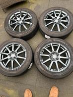 Lichtmetalen velgen met zomerbanden.  16 inch 55 205 mm, Ophalen, Gebruikt, 16 inch, Banden en Velgen