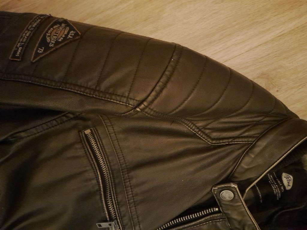 Mooie leren jas van Petrol, weinig gedragen, Kleding | Heren, Jassen | Zomer, Zwart, Overige maten, Ophalen of Verzenden, Zo goed als nieuw