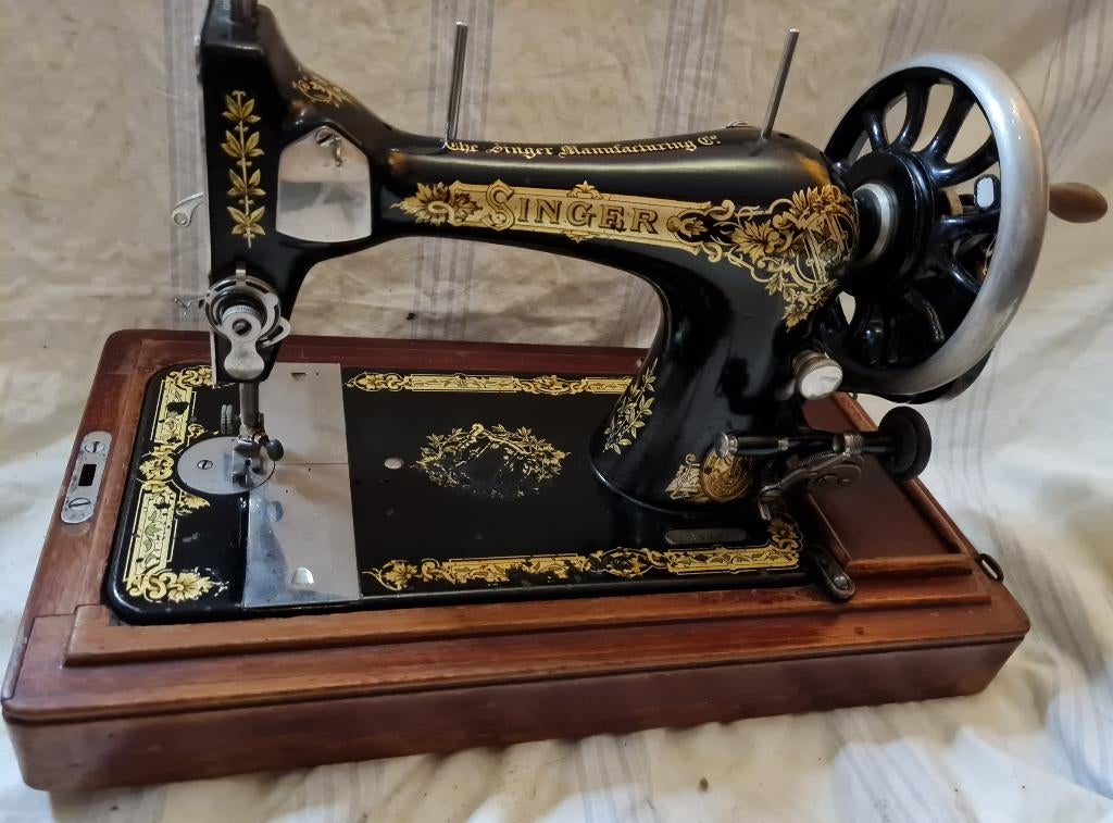 Antieke Singer 28K handmatige naaimachine met koffer BJ 1911, Antiek en Kunst, Antiek | Naaimachines, Ophalen