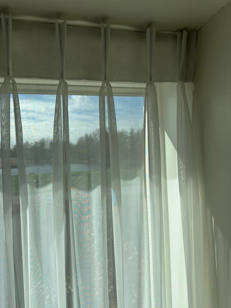 Vitrage crème, 200 cm of meer, Ophalen of Verzenden, Zo goed als nieuw, 200 cm of meer