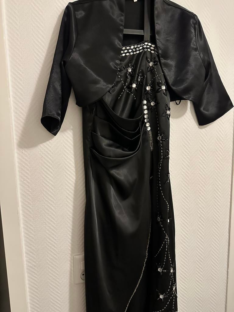 Zwarte Galajurk met Bolero - Maat M, Maat 38/40 (M), Galajurk, Zwart, Nieuw