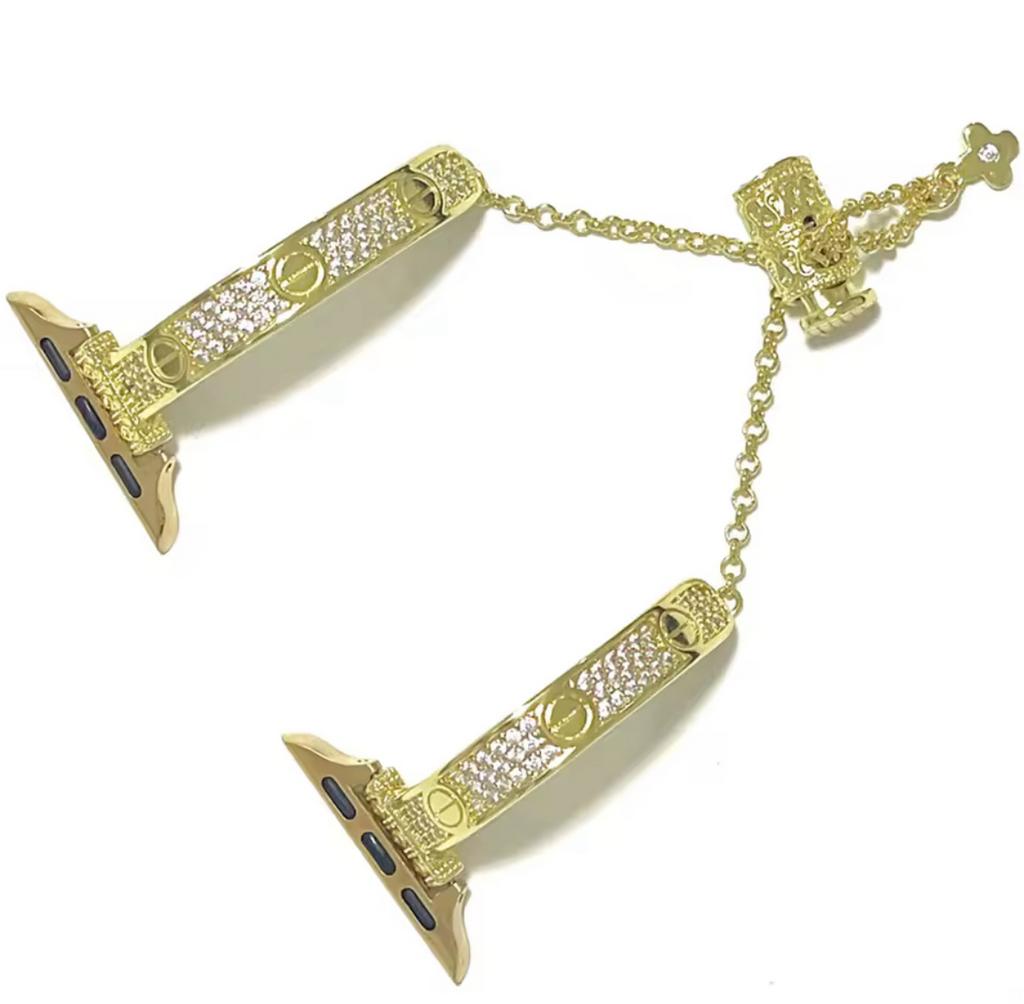 Apple Watch band 41mm armband bracelet ultra 14K goud nieuw, Ophalen of Verzenden, Nieuw, Geel, IOS