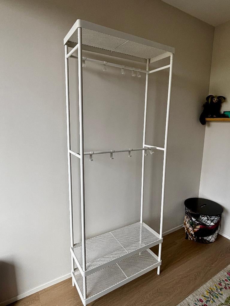 IKEA MACKAPÄR kapstok met schoenenrek – wit, Ophalen, Zo goed als nieuw