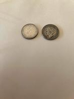 Twee halve guldens Wilhelmina, jaren 1922 en 1928, Postzegels en Munten, ½ gulden, Setje, Zilver, Ophalen of Verzenden