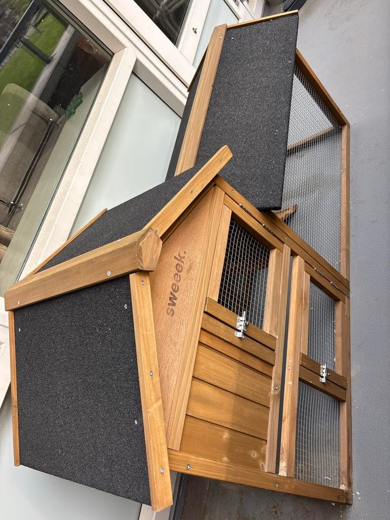 Konijnenhok gebruikt, Dieren en Toebehoren, Knaagdieren en Konijnen | Hokken en Kooien, Minder dan 60 cm, Gebruikt, Ophalen of Verzenden