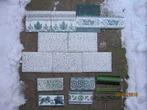 6m2 antieke metrotegels 12x18cm wit groen div randtegels, Ophalen