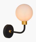 Moderne Wandlamp met Bolvormige Kap - Zwart & Goud, Ophalen of Verzenden, Nieuw, Glas, Modern, Industrieel, Scandinavisch