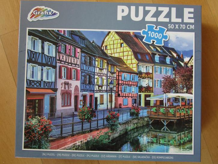 Grafix - legpuzzel met vrolijke huisjes, Hobby en Vrije tijd, Denksport en Puzzels, Zo goed als nieuw, Legpuzzel, 500 t/m 1500 stukjes