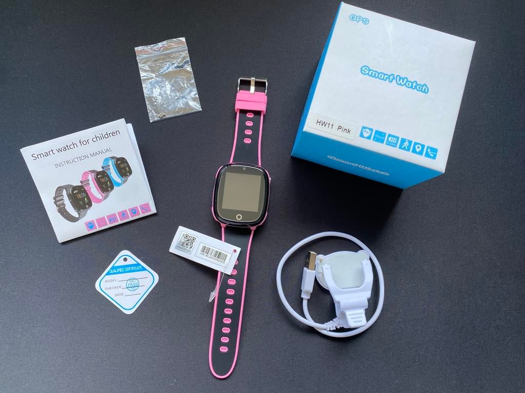 Smartwatch HW11 - Pink, Sieraden, Tassen en Uiterlijk, Smartwatches, Ophalen, Zo goed als nieuw, Roze