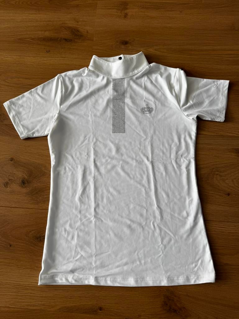 Kingsland wit wedstrijd shirt, Dieren en Toebehoren, Paardrijkleding, Ophalen, Zo goed als nieuw, Dressuur, Onderkleding