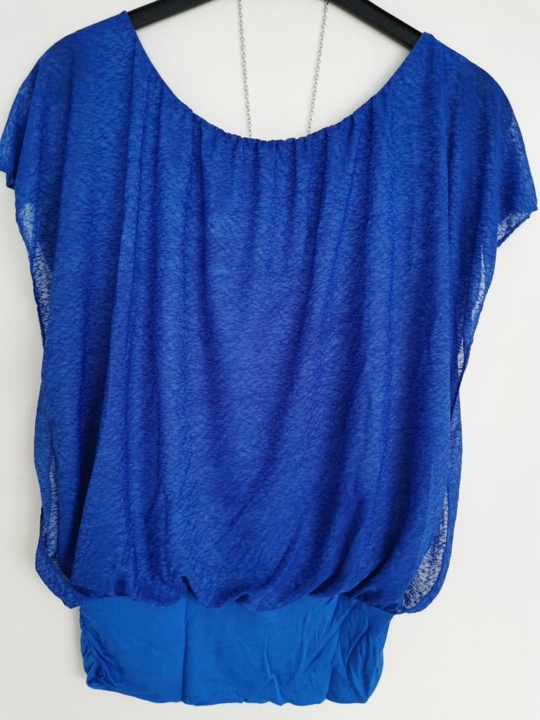 Blauwe top, 1 maat, Kleding | Dames, Tops, Ophalen of Verzenden, Zo goed als nieuw, Blauw, Zonder mouw