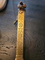 Antieke messing reis inktpot met penhouder, Ophalen of Verzenden