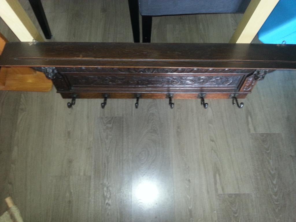 Antieke Amerikaans Eiken kapstok eind 1800 begin 1900, Ophalen