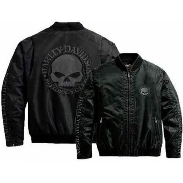 Harley Willy G Skull nylon bomber jas/jacket. black. Nieuw., Motoren, Ophalen of Verzenden, Nieuw met kaartje, Jas | textiel
