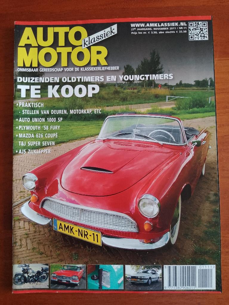 Auto Motor Klassiek 11 2011 Auto Union 1000 SP, Plymouth, Ophalen of Verzenden, Nieuw, Mazda