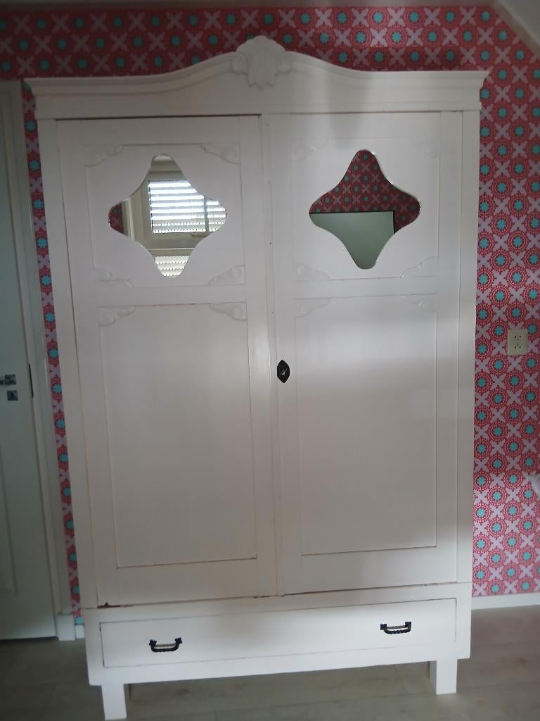 Kledingkast met spiegels, Huis en Inrichting, Gebruikt, 100 tot 150 cm, 200 cm of meer, Romantisch