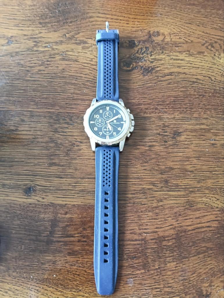 Pierre Montreux Herenhorloge met Blauwe Siliconen Band, Ophalen of Verzenden, Overige merken