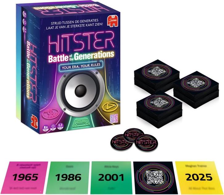 Hitster Battle of the Generations NIEUWSTE SPEL VAN HITSTER, Hobby en Vrije tijd, Gezelschapsspellen | Bordspellen, Nieuw, Ophalen of Verzenden