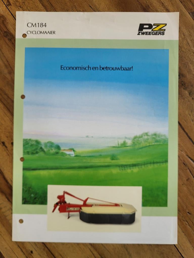 tractor folder PZ zweegers CM 184 cyclomaaier, Boeken, Catalogussen en Folders, Ophalen of Verzenden