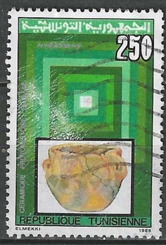 Tunesie 1986 - Yvert 1067 - Versierd aardewerk (ST), Verzenden, Overige landen, Gestempeld