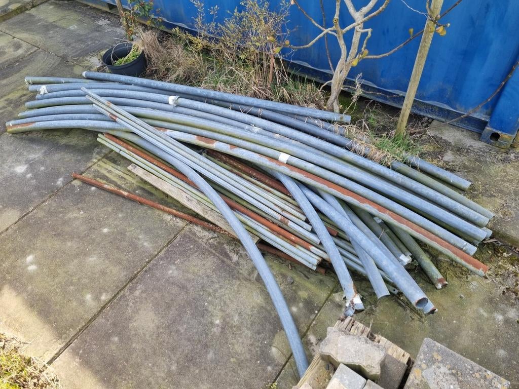 Grote tunnelkas folie buizen etc, Tuin en Terras, Kassen, Ophalen, Folie, Gebruikt, Staal