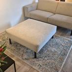 Ruime vierkante hocker, beige stof, 100x100 cm, Ophalen, Gebruikt, Vierkant, 75 tot 100 cm