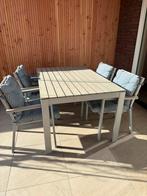 IKEA Falster tuinset met 4 stoelen, bankje en kussens, Tuin en Terras, Tuinsets en Loungesets, Ophalen, Kunststof, Gebruikt, Bank