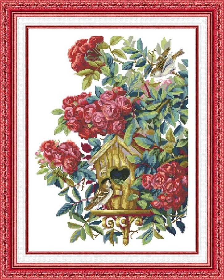 # Compleet nieuw borduurpakket; Birds nest #, Hobby en Vrije tijd, Borduren en Borduurmachines, Nieuw, Borduurpakket, Handborduren