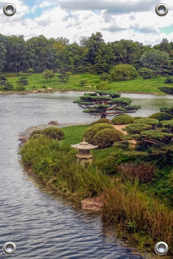 Tuinposter-Schuttingposter Japanse Garden 80x120 cm (bxh), Tuin en Terras, Tuinwanddecoratie, Nieuw, Verzenden