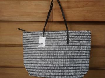 H&M strooien tas shopper zwart-wit - NIEUW beschikbaar voor biedingen