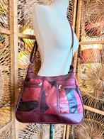 YV6180: Vintage 80s Deadstock Leather Patchwork Shoulder bag, Overige merken, Nieuw, Ophalen of Verzenden, Leer