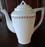 Koffiekan wit porselein met roze bloemetjes vintage, Ophalen of Verzenden, Gebruikt