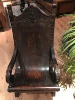 Antieke eiken stoel met leer bekleed, Ophalen