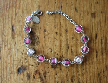 Leuk Zilverkleurig armbandje met roze kralen m k m design beschikbaar voor biedingen