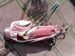 Oude golftas met 12 deels houten clubs Wilson Vintage, Sport en Fitness, Golf, Ophalen, Gebruikt, Tas, Overige merken